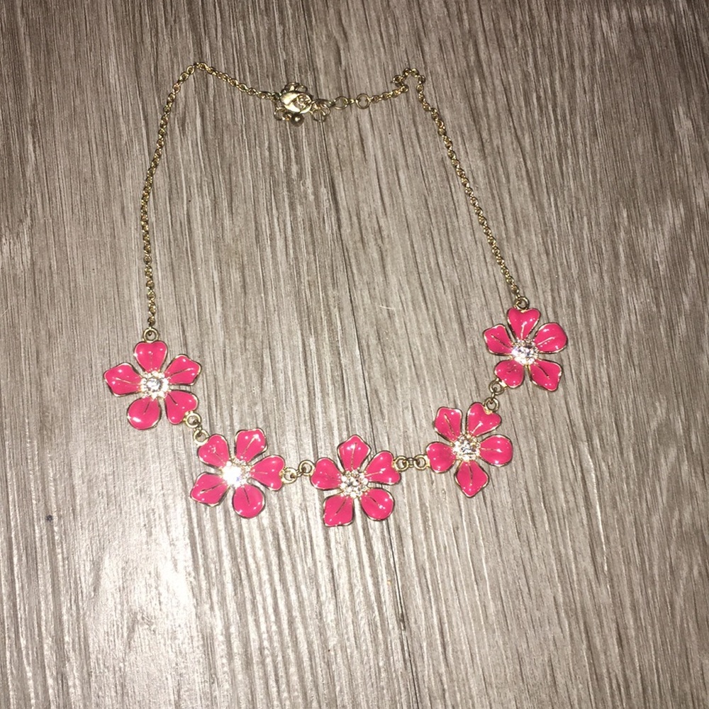 Pink flower necklace
